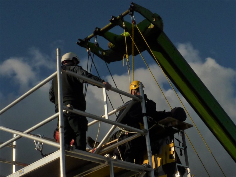 Removal of protester from van roof outside Cuadrilla's shale gas site on the day fracking began, 15 October 2018. Photo: DrillOrDrop