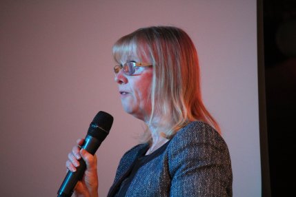 Susan Holliday, chair of Preston New Road Action Group, Living with Fracking event at Ribby Hall, near Blackpool, 9 February 2019. Photo: Refracktion.com