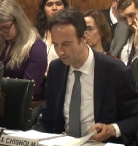 Alex Chisholm giving evidence to the Public Accounts Committee, 11 February 2019. Photo: Parliament TV
