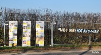 Fencing outside Cuadrilla's shale gas site at Preston New Road, 27 February 2019. Photo: Ros Wills