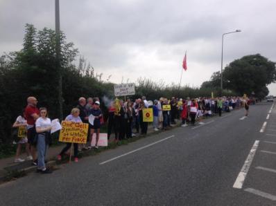 Campaigners outside Cuadrilla's shale gas site at Preston New Road near Blackpool. Photo: Ross Monaghan